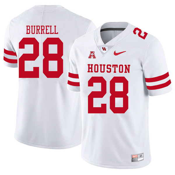 2018 Men #28 Josh Burrell Houston Cougars College Football Jerseys Sale-White - Click Image to Close